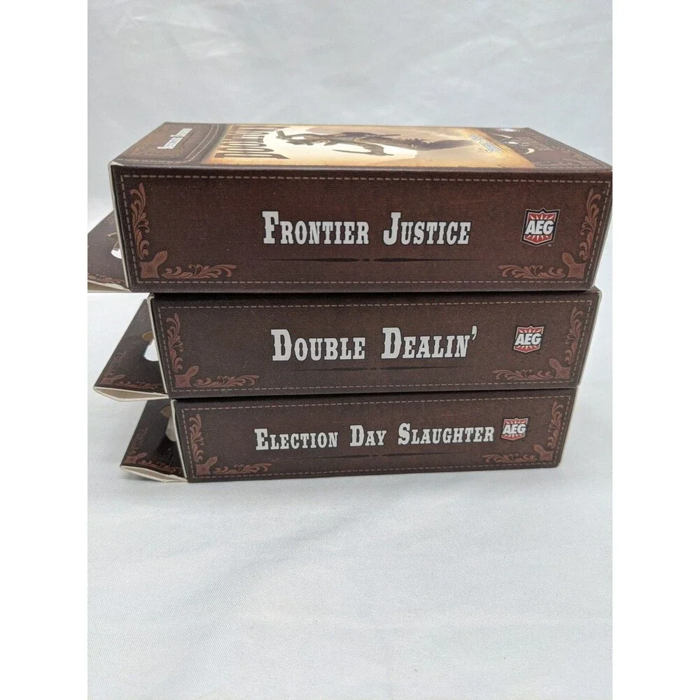 Lot Of (3) Doomtown Saddlebag Expansions Frontier Justice Double Dealin Election